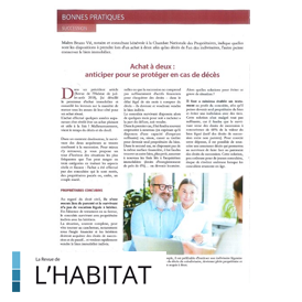 ACHAT À DEUX: ANTICIPER POUR SE PROTÉGER EN CAS DE DÉCÈS