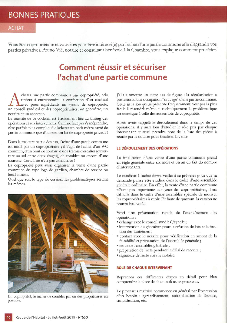 Le rachat de partie commune… une aubaine ou un parcours du combattant?